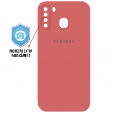 Capa para Samsung Galaxy A21 - Case Emborrachada Protector Rosa Escuro